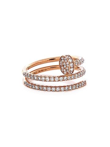 Cartier Juste un Clou Paved Double Ring 18K Rose Gold and Diamonds Small (view 2)