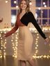Shein Color Block Tan Black Burgundy Casual Dress Size S - photo 4