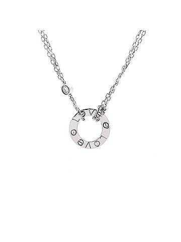 Cartier 2 Diamonds Love Pendant Necklace 18K White Gold with Diamonds (view 1)