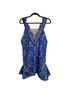Three Floor 100% Polyester 100% Viscose Blue Tan Cocktail Dress Size 8 - photo 2