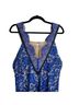 Three Floor 100% Polyester 100% Viscose Blue Tan Cocktail Dress Size 8 - photo 4