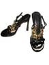 Label Black Gold Heels Size 7 1/2 - photo 4