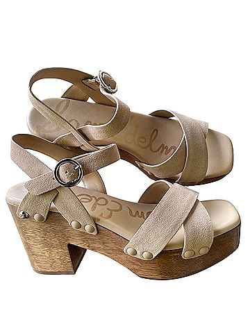 Sam Edelman Josefina Camel Suede Chunky Heels  Sandals (view 1)