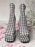 Azalea Wang Houndstooth Black White Ankle Boots Size 8 - photo 5