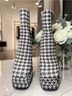 Azalea Wang Houndstooth Black White Ankle Boots Size 8 - photo 7