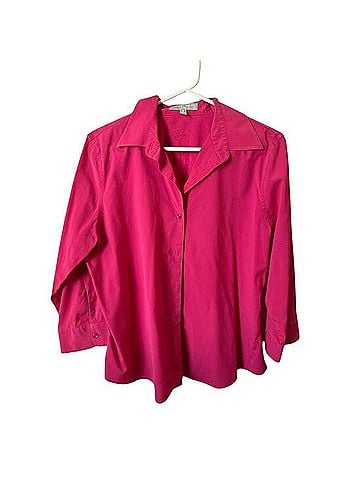 Foxcroft Non-Iron Fitted Long Sleeve T-Shirt (view 1)