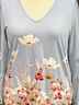 Cato Floral Purple White Red Long Sleeve Blouse Size L - photo 3