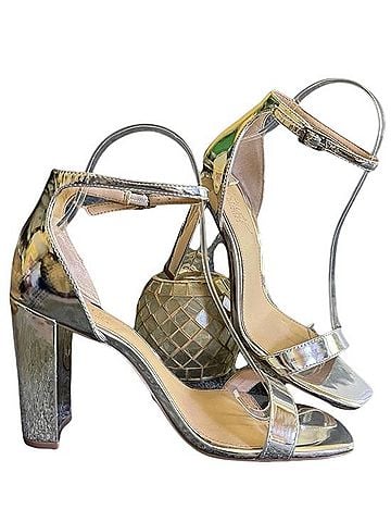 Jewel Badgley MIschka Jewel Badgley Mischka Silver Mirror Block Heel Heels (view 1)