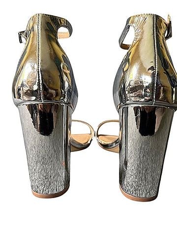 Jewel Badgley MIschka Jewel Badgley Mischka Silver Mirror Block Heel Heels (view 2)