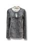 Neiman Marcus 100% Cashmere Animal Print Gray Cashmere Pullover Sweater Size M - photo 4