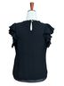 DKNY Black Short Sleeve Blouse Size L - photo 2