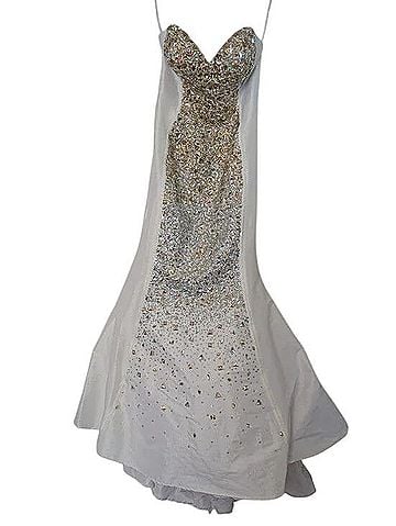 Jovani Strapless Rhinestone Mermaid Dress With Train Cocktail Dress (view 1)