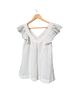 French Connection Stripes Multi Color White Short Sleeve Blouse Size 4 - photo 1