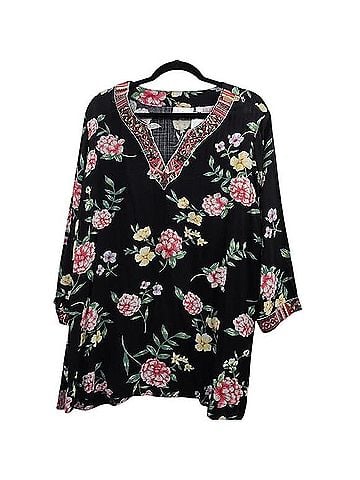 Belle By Kim Gravel tunic 3/4 Sleeve Henley (view 1)