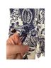 J. McLaughlin 100% Linen Floral Paisley Blue White Casual Pants Size 8 - photo 5