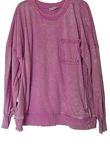 Zenana Outfitters Washed Pocket Crewneck Sweater Sweater Vest (view 1)