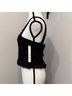 Aqua 100% Cotton Black Sleeveless Top Size M - photo 4