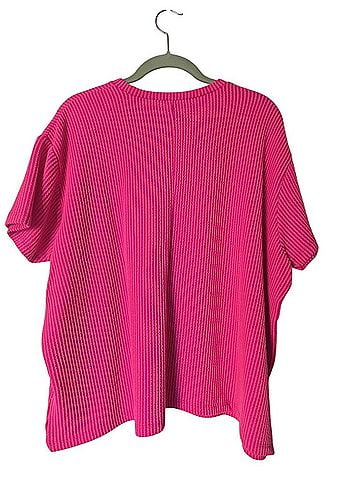 Zenana Outfitters Ribbed Short Sleeve Pocket Tee T-Shirt (view 2)