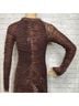 FUZZI 100% Polyamide 80% Polyamide 20% Elastane Animal Print Brown Cocktail Dress Size S - photo 6
