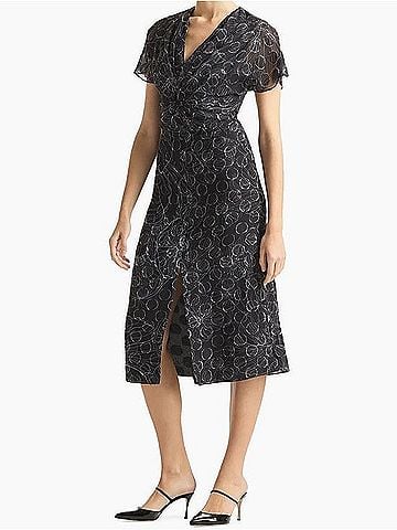 St. John Wildflower Contour Twist-Front Midi-Dress Cocktail Dress (view 2)