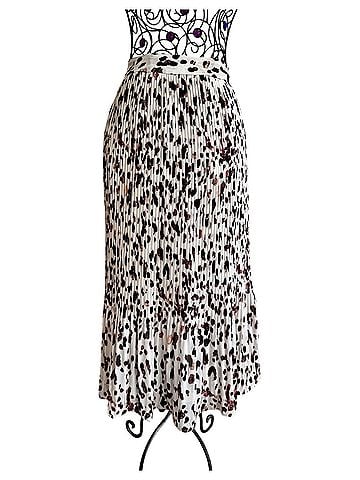 Ellison Pleated Animal Print Midi Skirt Casual Skirt (view 1)