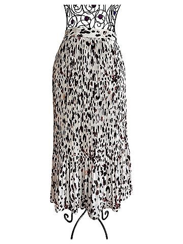 Ellison Pleated Animal Print Midi Skirt Casual Skirt (view 2)