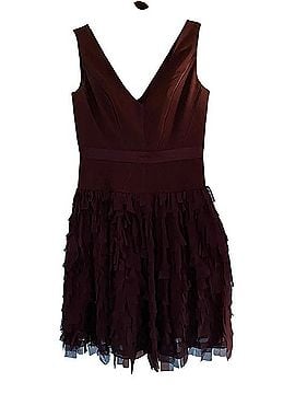 Aidan Mattox Indigo V-Neck Ruffled Cocktail Dress Cocktail Dress (view 1)