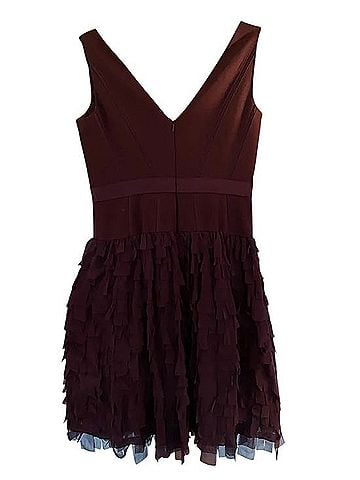 Aidan Mattox Indigo V-Neck Ruffled Cocktail Dress Cocktail Dress (view 2)