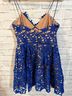 Self-Portrait 100% Polyester 88% Polyester 12% Elastane Leopard Print Blue Cocktail Dress Size 4 - photo 6