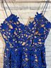 Self-Portrait 100% Polyester 88% Polyester 12% Elastane Leopard Print Blue Cocktail Dress Size 4 - photo 5