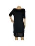 St. John 53% Wool 47% Rayon 100% Leather 94% Silk 6% Spandex Black Casual Dress Size 10 - photo 1