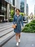 UNTUCKit Paisley Blue Casual Dress Size 14 - photo 4