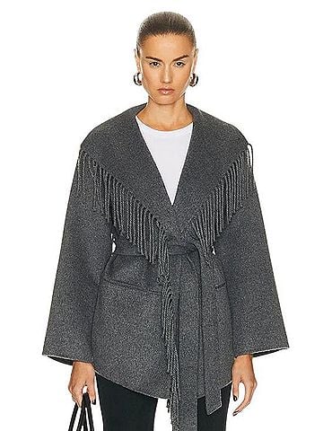 SIMKHAI Rowen Fringe Jacket Coat (view 1)