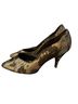 Beau Monde Solid Gold Black Heels Size 7 - photo 1