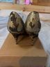 Beau Monde Solid Gold Black Heels Size 7 - photo 3