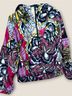 Free People 100% Polyester 100% Polyester 100% Polyester Print Red Black Jacket Size M - photo 5
