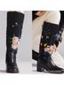 Anthropologie Floral Black Blue Boots Size 10 - photo 4