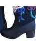 Anthropologie Floral Black Blue Boots Size 10 - photo 5