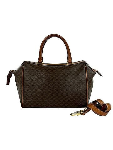 Céline CELINE Vintage Macadam Blazon Pattern Leather 2-Way Handbag Shoulder Bag Boston Brown 38717 (view 1)