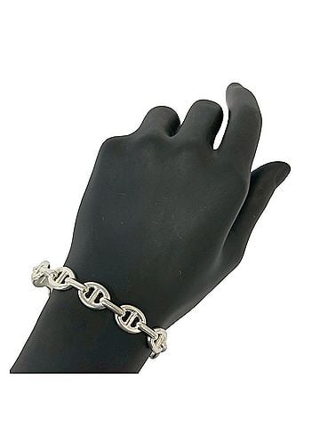 Hermès HERMES Hermes Enchainée Bangle, Sterling Silver 925 Bracelet, Accessory, Silver, 29183 (view 2)