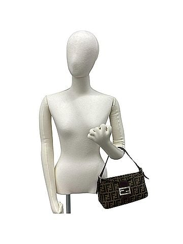 Fendi FENDI Vintage Zucca FF Pattern Canvas Leather Semi-One Shoulder Bag Brown Black 41604 (view 2)