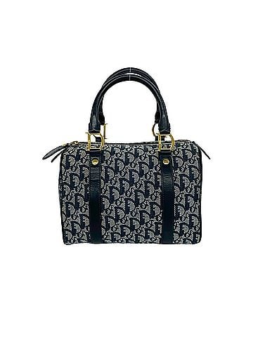 Christian Dior Christian Dior Trotter Pattern Canvas Leather Genuine Handbag Mini Boston Bag Navy 33709 (view 1)