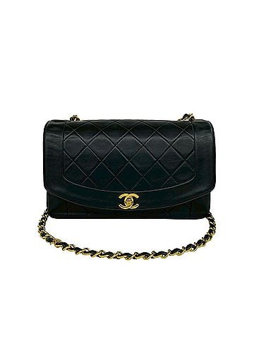 Chanel CHANEL Vintage Diana Matelassé Coco Mark Lambskin Shoulder Bag, Black, 41200 (view 1)