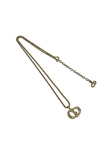 Christian Dior Christian Dior CD Logo Motif GP Chain Necklace, Gold, Accessory 701-2 (view 1)