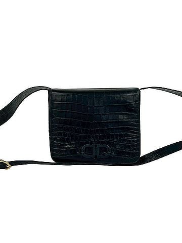 Salvatore Ferragamo Salvatore Ferragamo Vintage Gancini Hardware Leather Mini Shoulder Bag Navy 97894 (view 1)