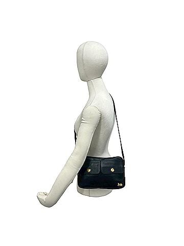 Céline CELINE Vintage Carriage Hardware Leather Mini Shoulder Bag Pouch Sacoche Black 29730 (view 2)