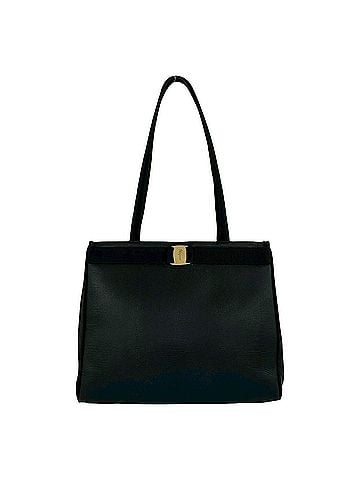 Salvatore Ferragamo Salvatore Ferragamo Vintage Vara Ribbon Hardware Leather Tote Bag Black 41505 (view 1)