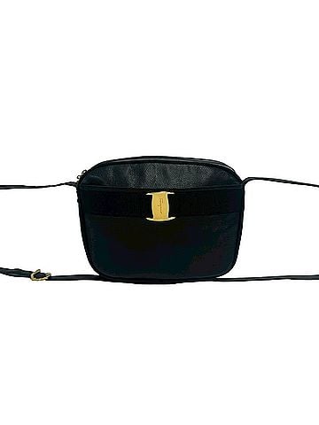 Salvatore Ferragamo Salvatore Ferragamo Vara Ribbon Hardware Leather Shoulder Bag Pouch Black 92404 (view 1)
