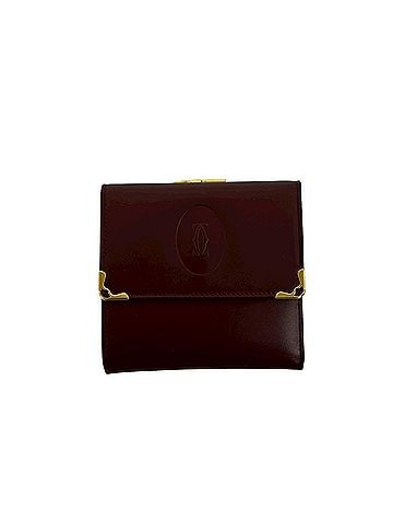 Cartier CARTIER Cartier Must Line Leather Tri-fold Wallet Mini Coin Purse Bordeaux 74278 (view 1)