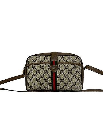 Gucci GUCCI Vintage Sherry Line GG Logo Leather Shoulder Bag (Brown) - Brown 38441 (view 1)